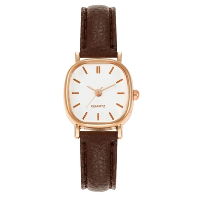Belt—white rose gold striped brown belt