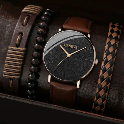 Brown belt rose gold shell orange needle + accessories