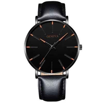 Rose gold needle black shell black belt