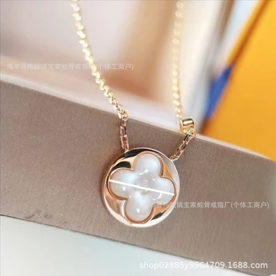 B-round white mother-of-pearl necklace - authentic quality