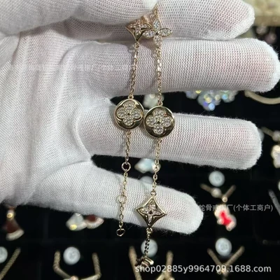B- cloverleaf full diamond five-flower bracelet - authentic quality