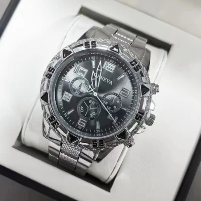Silver shell black surface