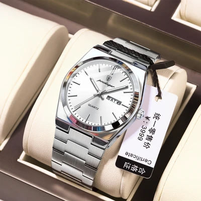 930 silver shell white surface steel belt model hs2512-959-04