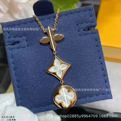 B-three-flower white shell necklace purchasing quality