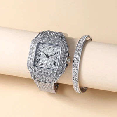 Silver surface with diamonds (watch only) hs2512-017-01