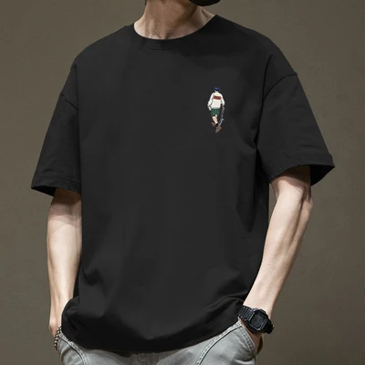 Black cotton short sleeves-2645