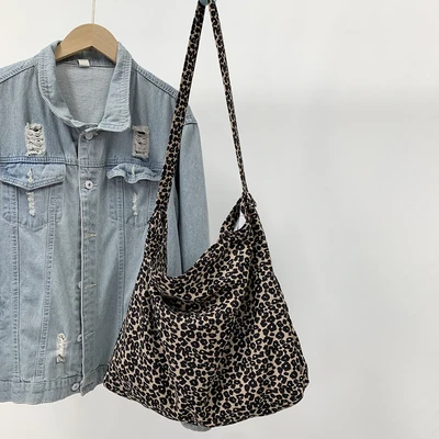 Brown leopard print one with crossbody and zipper