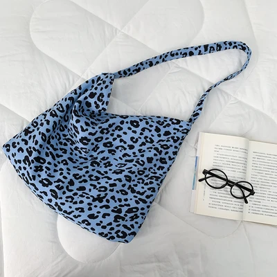 Blue leopard print one with crossbody and zipper
