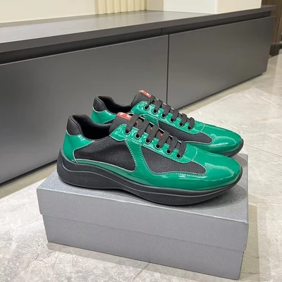 Black green-patent leather