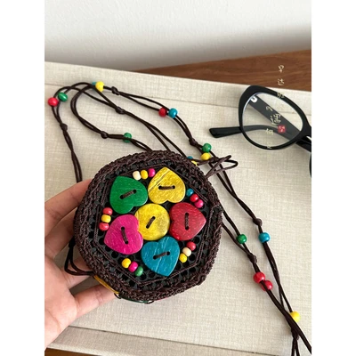 Love flower colorful coconut shell bag