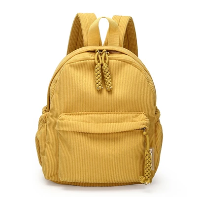 Small corduroy backpack - yellow