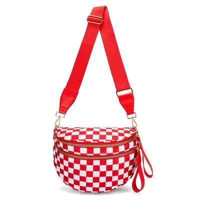 Red and white plaid