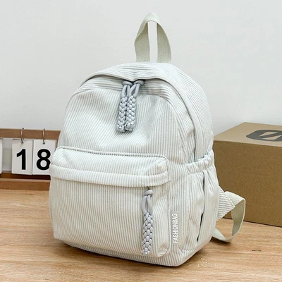 Small corduroy backpack - off-white