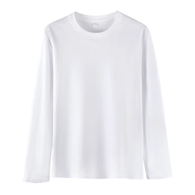 White [180g pure cotton long sleeves]