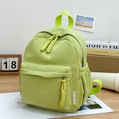 Small corduroy backpack - green