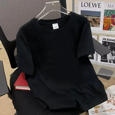 (black) solid color short sleeves
