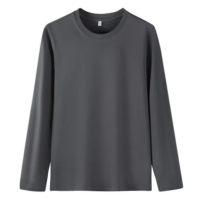 Dark gray [180g pure cotton long sleeves]