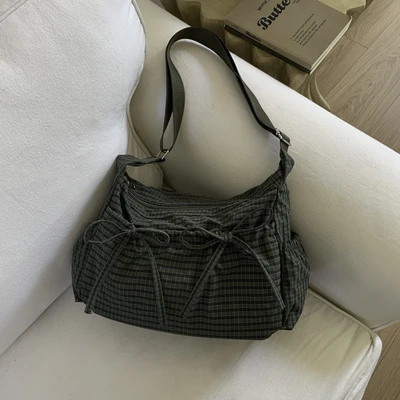 Plaid bow green