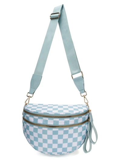 Ice blue plaid