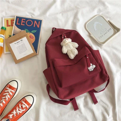 Burgundy + 1A pin + blush bear