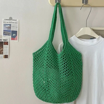 357—double rope mesh hollow green