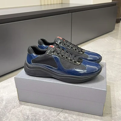 Black blue-patent leather