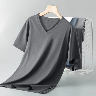 V-neck charcoal gray
