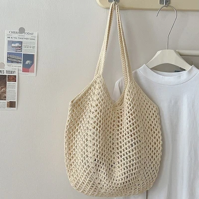 357—double rope mesh hollow off-white