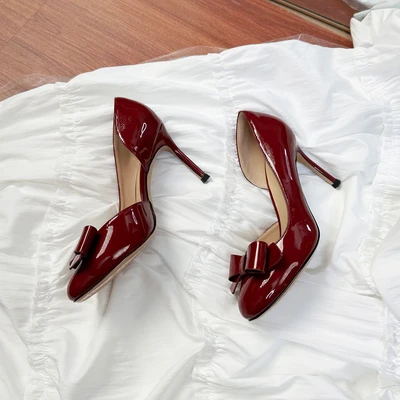 Burgundy stiletto heels 8cm