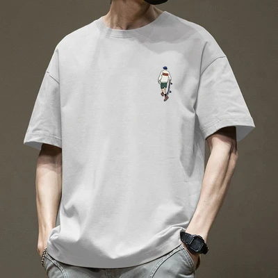 White cotton short sleeves-2645