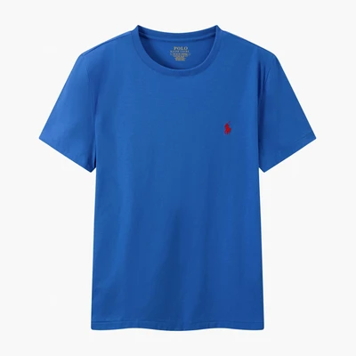 T-shirt-blue red label