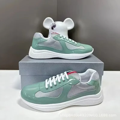 Green gray-patent leather
