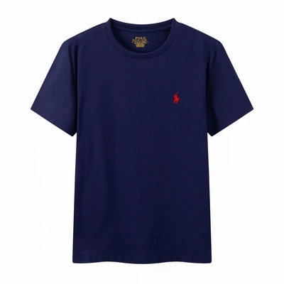 T-shirt-navy red label