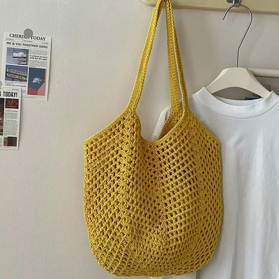 357—double rope mesh hollow yellow