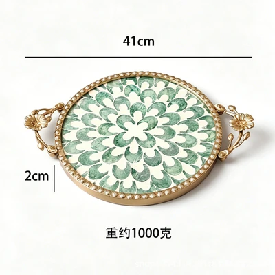 Three-dimensional flower handle-green feather (weight 1000 grams)