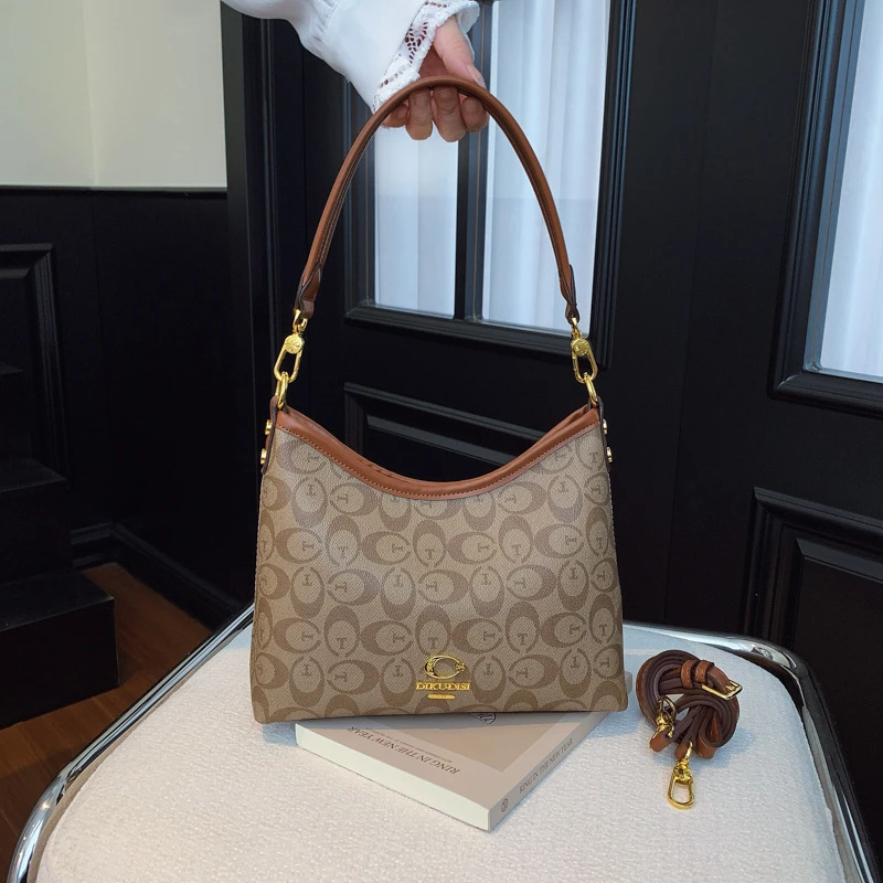 2026 New Cross-Border High-End Retro-Style Tote Bag, Shoulder Bag, Underarm Crossbody Handbag, Large Capacity Women's Bag
