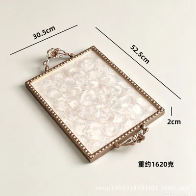 Three-dimensional flower handle-long milky white fish scales (weight 1620 grams)