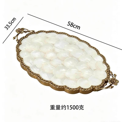 Three-dimensional flower handle-oval lace milky white (weight 1500 grams)