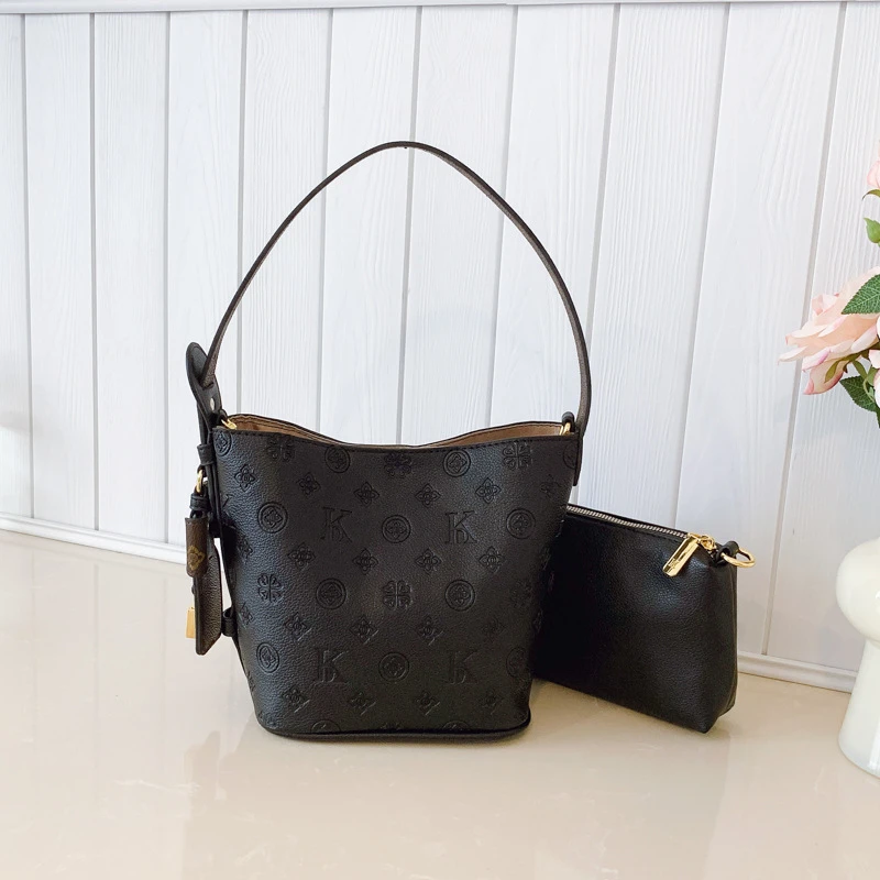 High-End Bucket Bag for Women 2026 New Style Handbag Embossed Versatile Elegant Fashion Shoulder Crossbody Bag