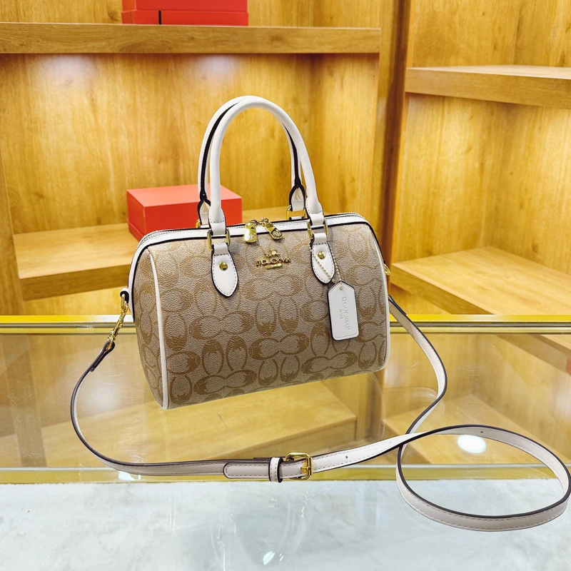Foreign Trade New Bucket Bag High-end Sense Old Flower Boston Fashion Retro Shoulder Crossbody Pillow Bag Portable Women's Bag