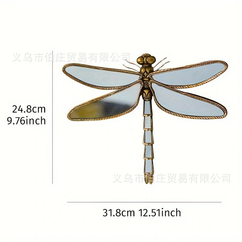 1 Piece of Light Luxury Retro Vintage Resin Dragonfly Pendant Creative Living Room Butterfly Background Wall Decoration Wall Hanging