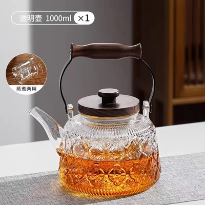 Hammer pattern ruyi handle kettle transparent single pot