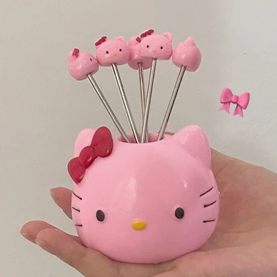 Pink kitten base + 10 forks