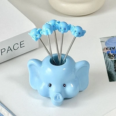 Blue elephant base + 5 forks