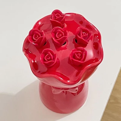 Red bouquet base + 6 forks