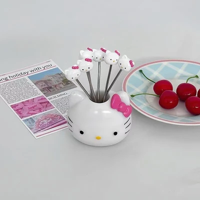 White kitten base + 10 forks
