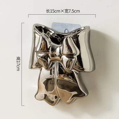 Silver ● Wall hanging bow vase