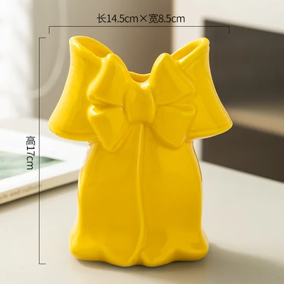 Yellow ● Countertop bow vase