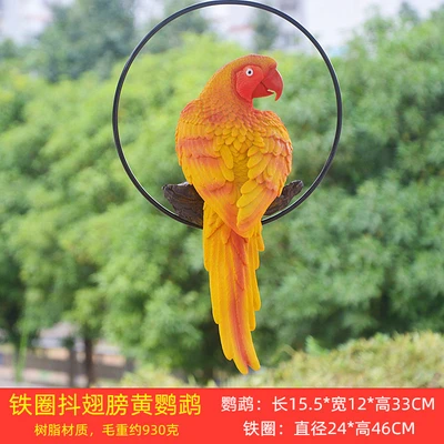 Iron hoop gold lying parrot