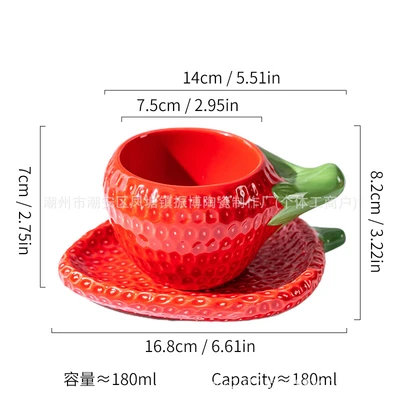 Red cup and saucer